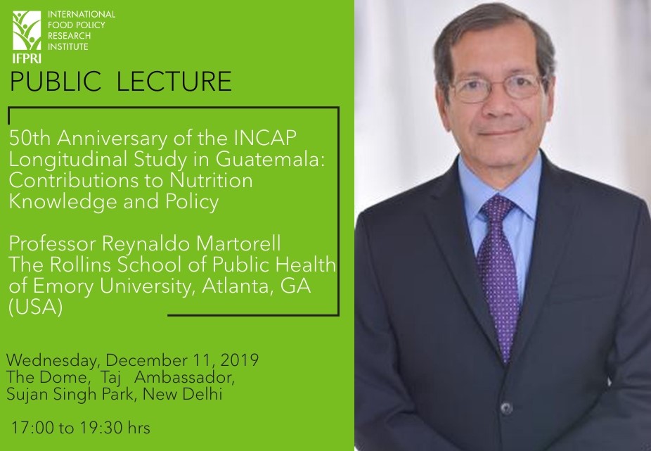 Public Lecture on “50th Anniversary of the INCAP Longitudinal Study in Guatemala: Contributions to Nutrition Knowledge and Policy”